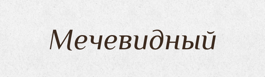 Мечевидный — Російсько-український академічний словник (А–П)